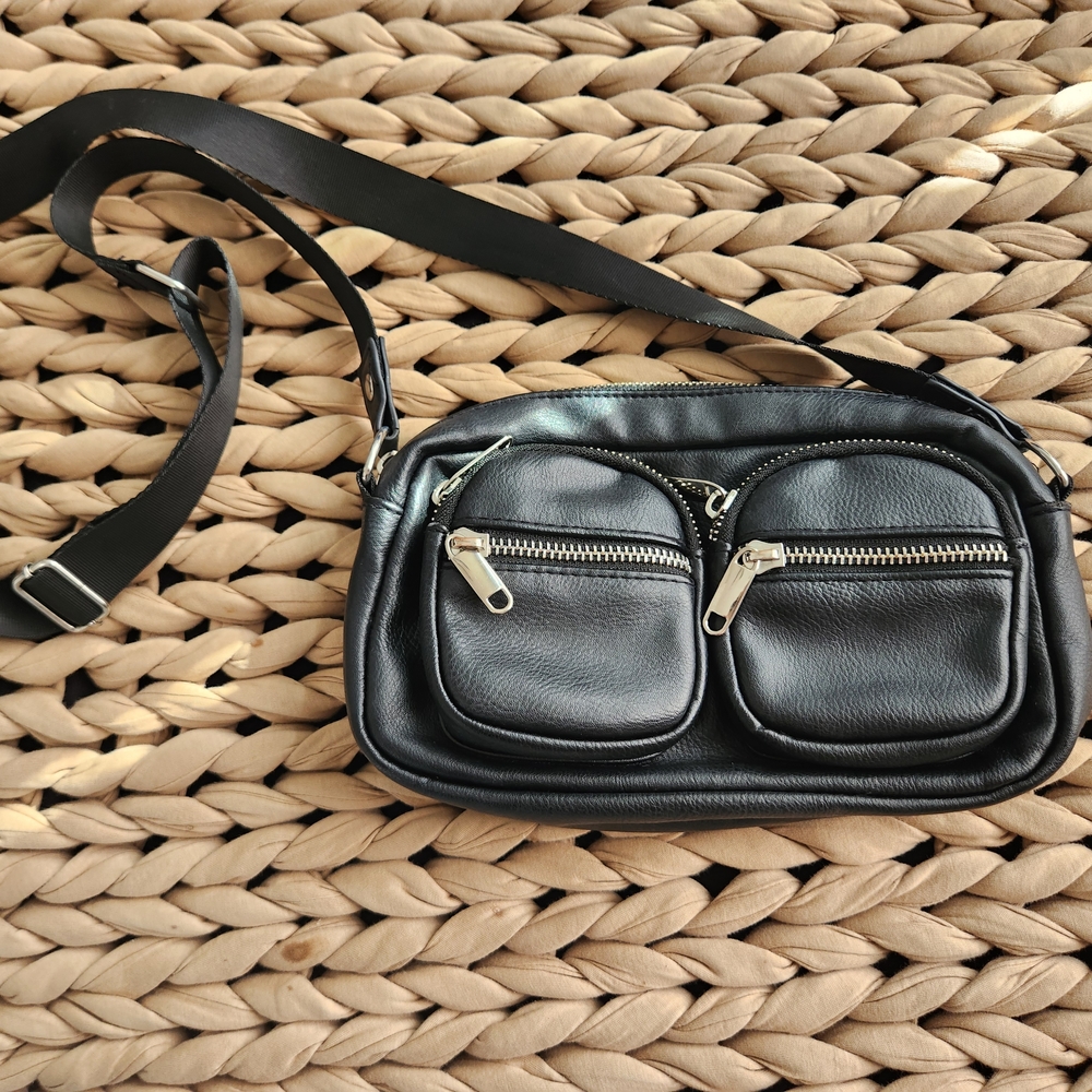 Wild Fable Black Crossbody Bag with Silver Accents